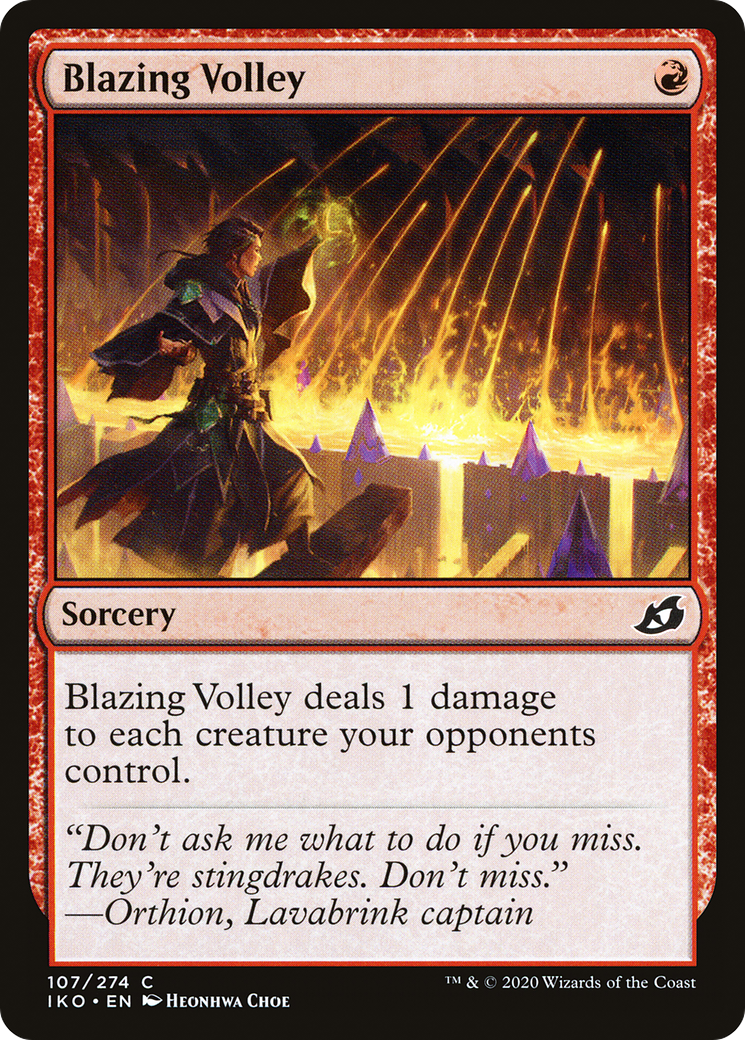 Blazing Volley (IKO-107) - Ikoria: Lair of Behemoths - Premium MTG Single from Wizards of the Coast - Just $0.08! Shop now at Game Crave Tournament Store