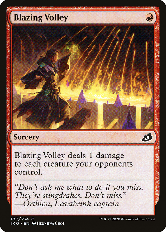 Blazing Volley (IKO-107) - Ikoria: Lair of Behemoths Foil - Premium MTG Single from Wizards of the Coast - Just $0.10! Shop now at Game Crave Tournament Store
