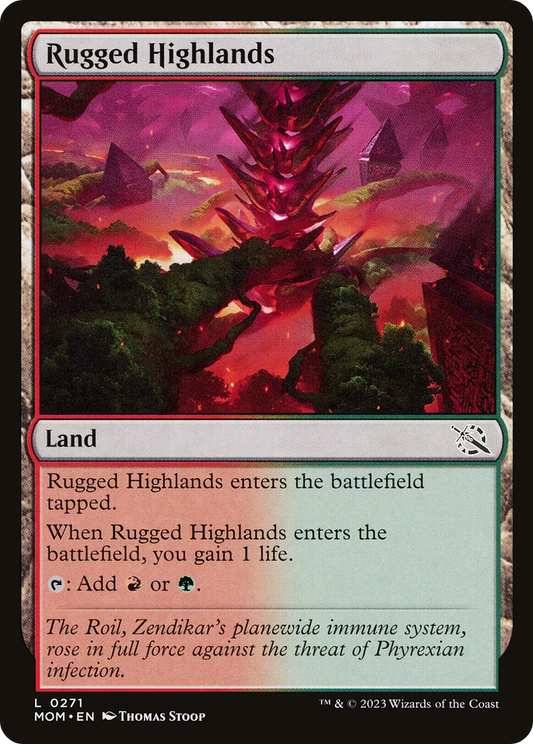 Rugged Highlands (MOM-271) - March of the Machine Foil - Premium MTG Single from Wizards of the Coast - Just $0.25! Shop now at Game Crave Tournament Store