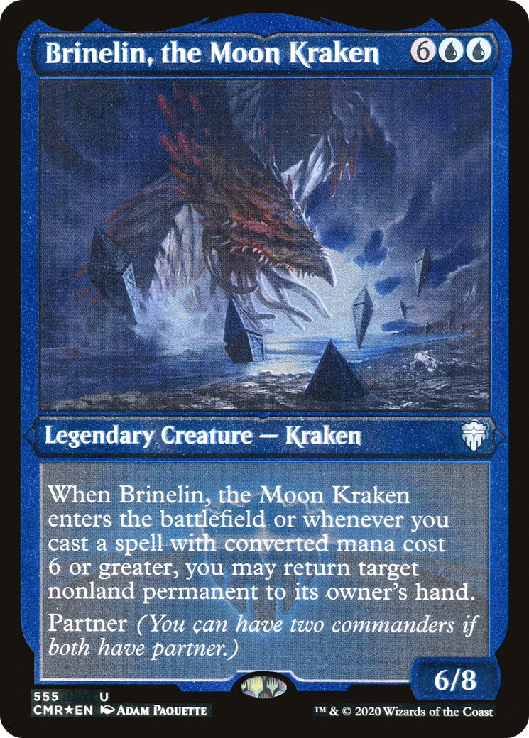 Brinelin, the Moon Kraken (CMR-555) - Commander Legends Etched Foil - Premium MTG Single from Wizards of the Coast - Just $1.63! Shop now at Game Crave Tournament Store