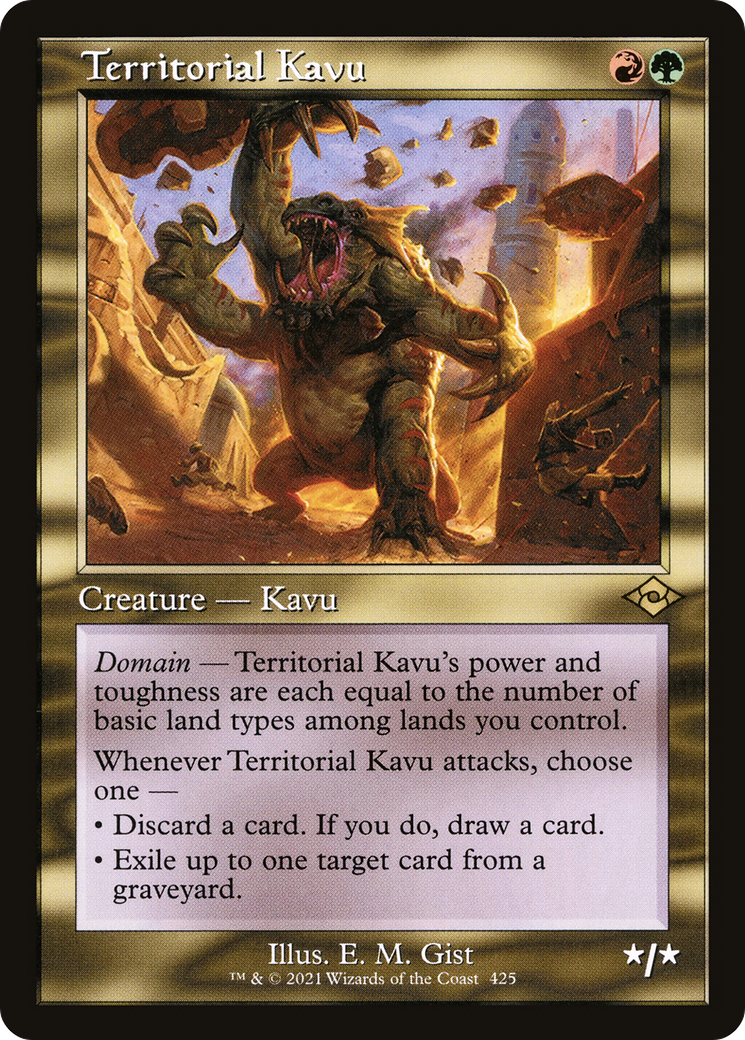 Territorial Kavu (MH2-425) - Modern Horizons 2 Etched Foil - Premium MTG Single from Wizards of the Coast - Just $0.29! Shop now at Game Crave Tournament Store