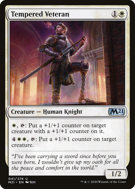 Tempered Veteran (M21-041) - Core Set 2021 Foil - Premium MTG Single from Wizards of the Coast - Just $0.08! Shop now at Game Crave Tournament Store
