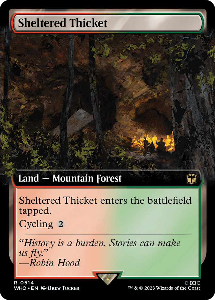 Sheltered Thicket (WHO-514) - Doctor Who: (Extended Art) - Premium MTG Single from Wizards of the Coast - Just $0.09! Shop now at Game Crave Tournament Store