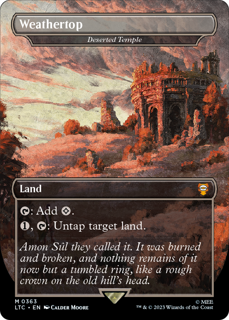 Deserted Temple (LTC-363) - Tales of Middle-earth Commander / Weathertop (Borderless) Foil - Premium MTG Single from Wizards of the Coast - Just $1.62! Shop now at Game Crave Tournament Store