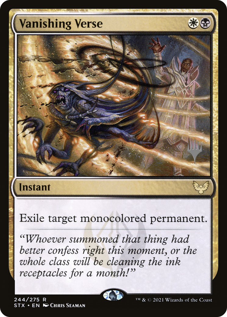 Vanishing Verse (PSTX-244P) - Strixhaven: School of Mages Promos Foil - Premium MTG Single from Wizards of the Coast - Just $0.78! Shop now at Game Crave Tournament Store