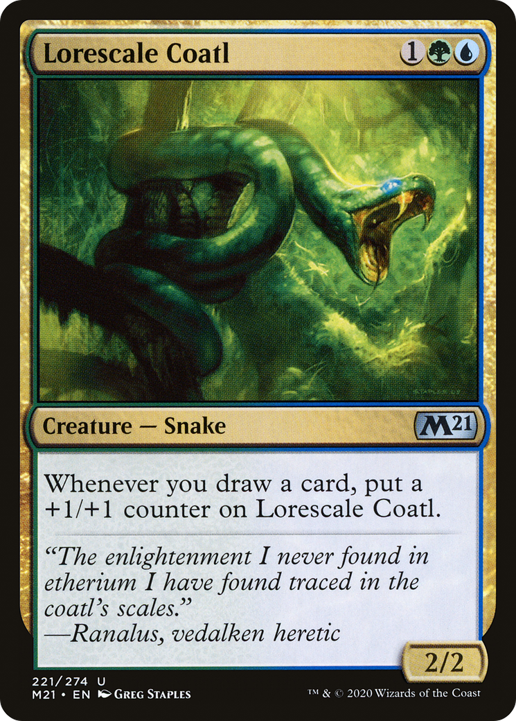 Lorescale Coatl (M21-221) - Core Set 2021 - Premium MTG Single from Wizards of the Coast - Just $0.25! Shop now at Game Crave Tournament Store