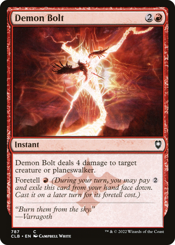 Demon Bolt (CLB-787) - Commander Legends: Battle for Baldur's Gate - Premium MTG Single from Wizards of the Coast - Just $0.08! Shop now at Game Crave Tournament Store