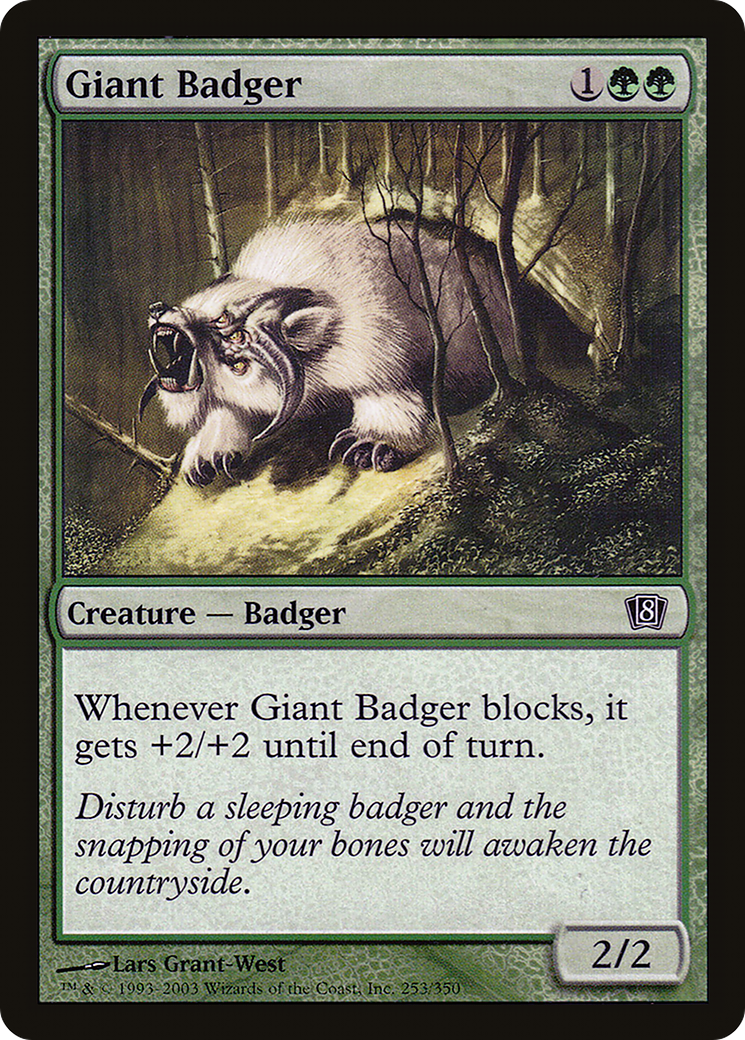 Giant Badger (8ED-253★) - Eighth Edition Foil - Premium MTG Single from Wizards of the Coast - Just $0.14! Shop now at Game Crave Tournament Store