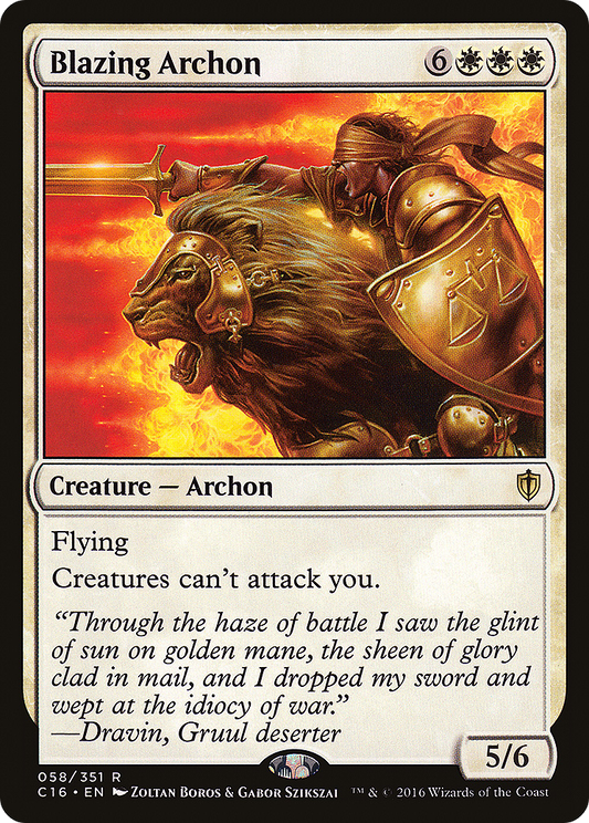 Blazing Archon (C16-058) - Commander 2016 - Premium MTG Single from Wizards of the Coast - Just $0.12! Shop now at Game Crave Tournament Store