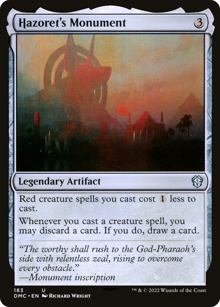 Hazoret's Monument (DMC-183) - Dominaria United Commander - Premium MTG Single from Wizards of the Coast - Just $0.81! Shop now at Game Crave Tournament Store
