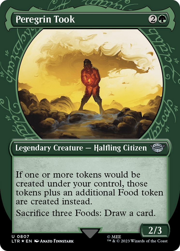 Peregrin Took (LTR-807) - The Lord of the Rings: Tales of Middle-earth: (Showcase) (Borderless) Foil - Premium MTG Single from Wizards of the Coast - Just $1.85! Shop now at Game Crave Tournament Store