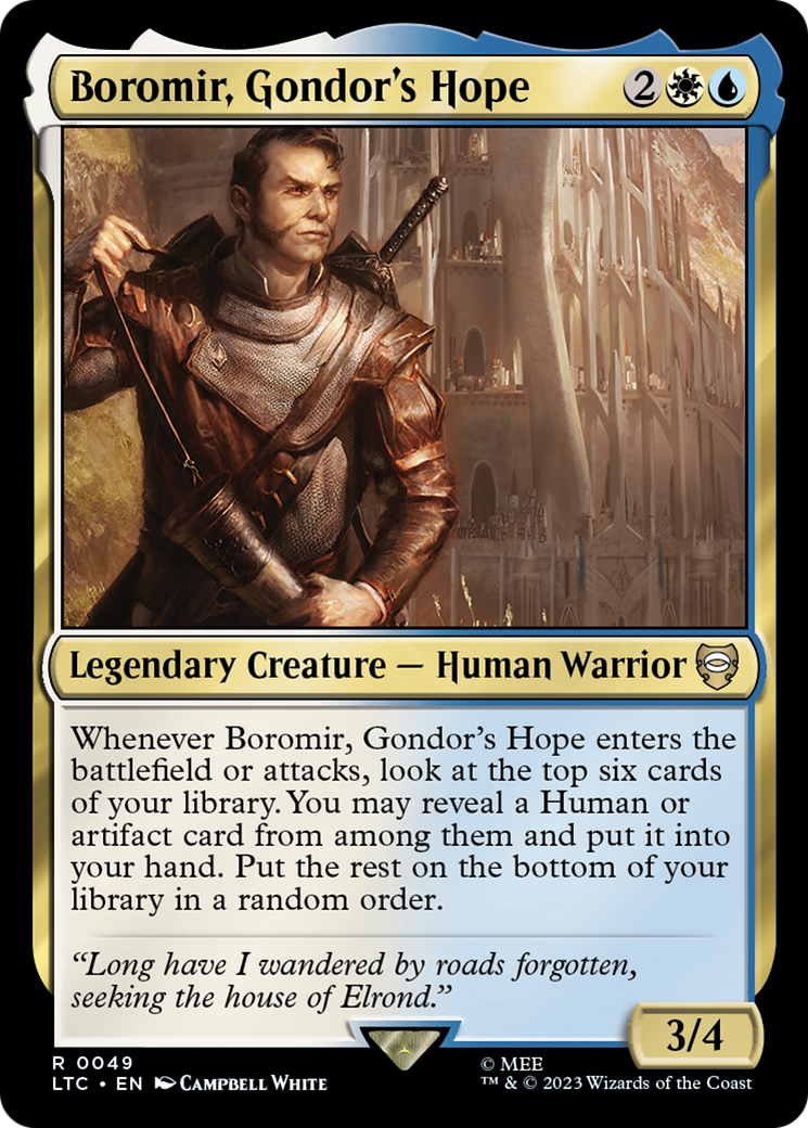 Boromir, Gondor's Hope (LTC-049) - Tales of Middle-earth Commander - Premium MTG Single from Wizards of the Coast - Just $0.08! Shop now at Game Crave Tournament Store
