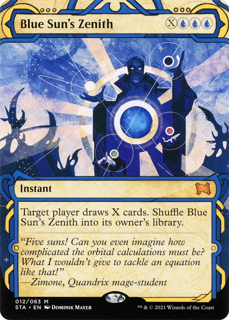 Blue Sun's Zenith (STA-012) - Strixhaven Mystical Archive: (Showcase) (Borderless) Foil - Premium MTG Single from Wizards of the Coast - Just $4.45! Shop now at Game Crave Tournament Store