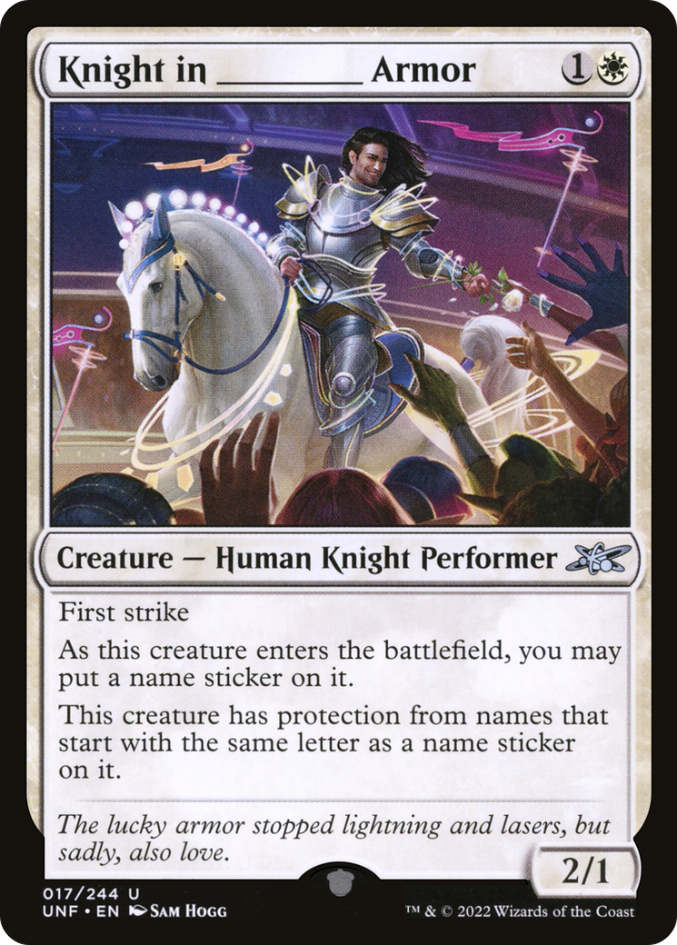 Knight in _____ Armor (UNF-017) - Unfinity - Premium MTG Single from Wizards of the Coast - Just $0.08! Shop now at Game Crave Tournament Store