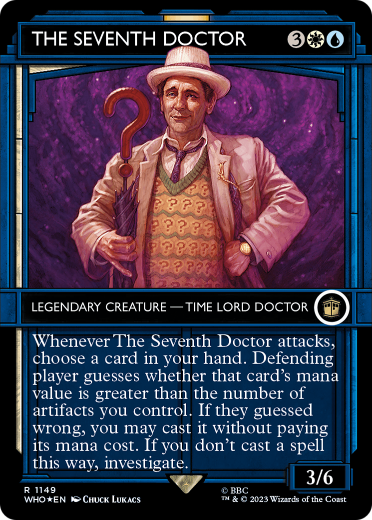 The Seventh Doctor (WHO-1149) - Doctor Who: (Showcase) (Borderless) Foil - Premium MTG Single from Wizards of the Coast - Just $1.73! Shop now at Game Crave Tournament Store