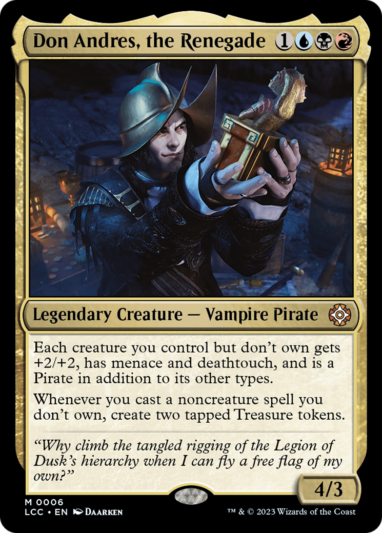 Don Andres, the Renegade (LCC-006) - The Lost Caverns of Ixalan Commander Foil - Premium MTG Single from Wizards of the Coast - Just $0.25! Shop now at Game Crave Tournament Store
