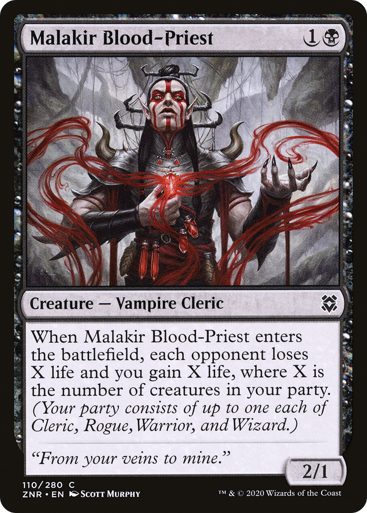 Malakir Blood-Priest (ZNR-110) - Zendikar Rising Foil - Premium MTG Single from Wizards of the Coast - Just $0.25! Shop now at Game Crave Tournament Store