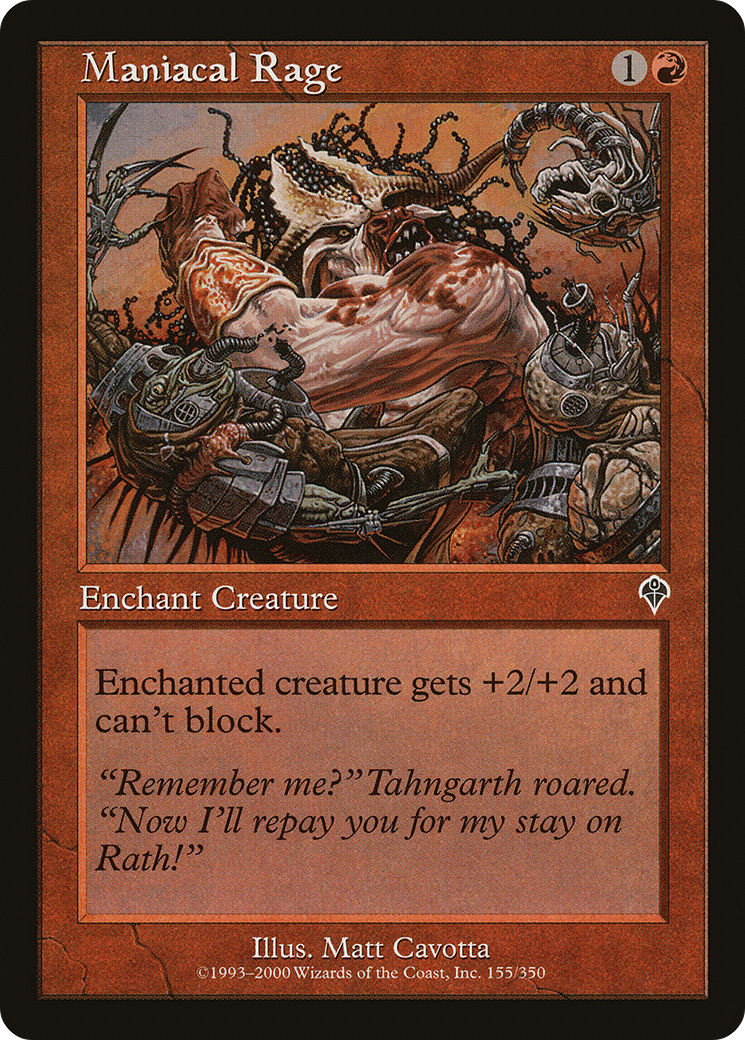 Maniacal Rage (INV-155) - Invasion Foil - Premium MTG Single from Wizards of the Coast - Just $0.08! Shop now at Game Crave Tournament Store
