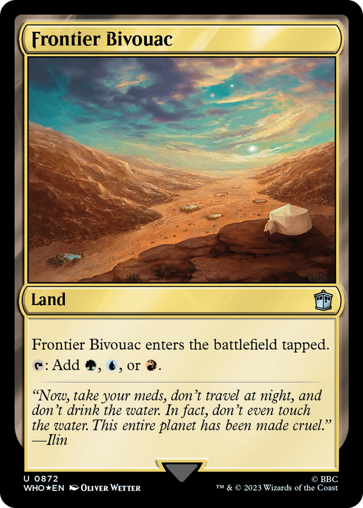 Frontier Bivouac (WHO-872) - Doctor Who Foil - Premium MTG Single from Wizards of the Coast - Just $6.50! Shop now at Game Crave Tournament Store