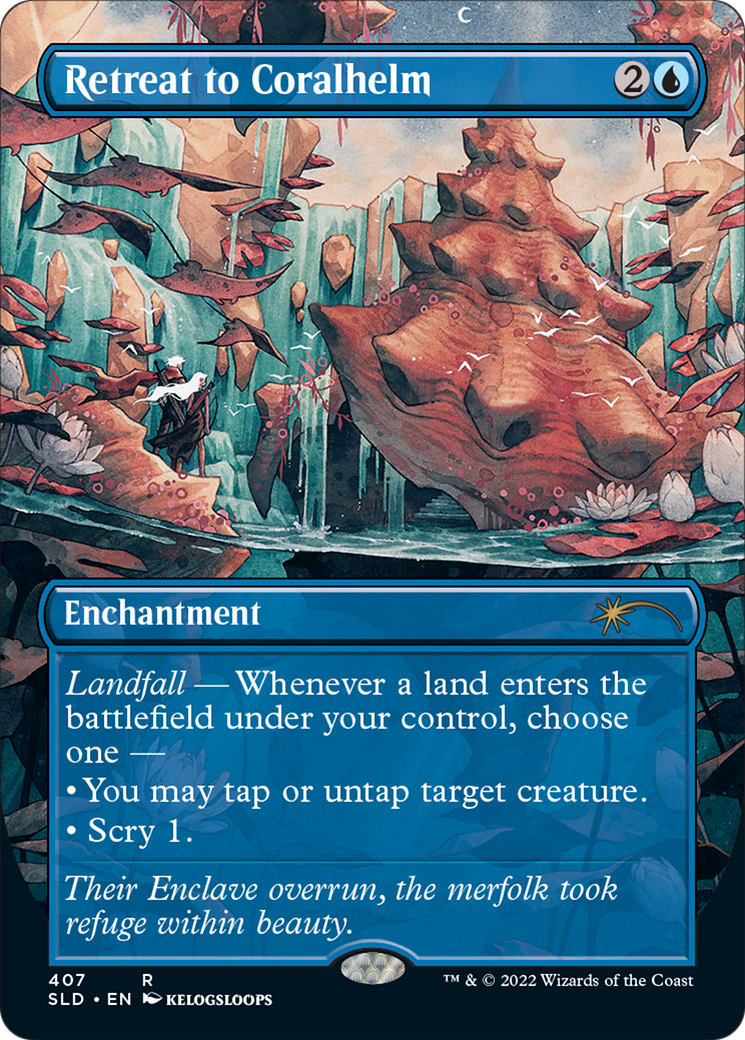 Retreat to Coralhelm (SLD-407) - Secret Lair Drop (Borderless) Foil - Premium MTG Single from Wizards of the Coast - Just $4.43! Shop now at Game Crave Tournament Store