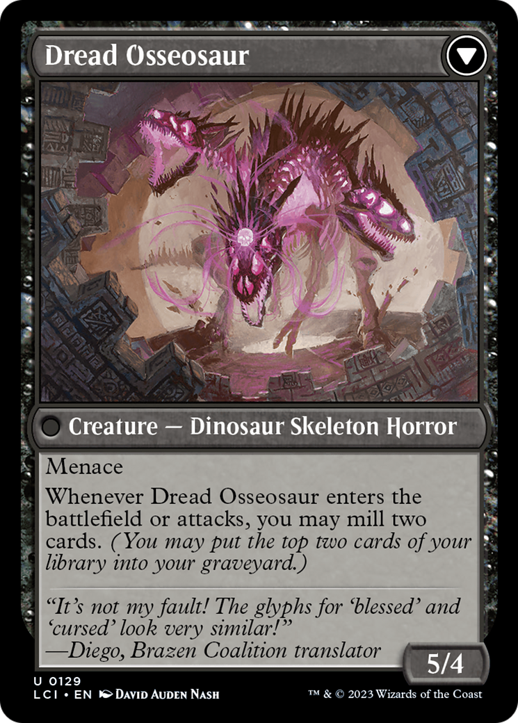 Visage of Dread // Dread Osseosaur (LCI-129) - The Lost Caverns of Ixalan - Premium MTG Single from Wizards of the Coast - Just $0.08! Shop now at Game Crave Tournament Store