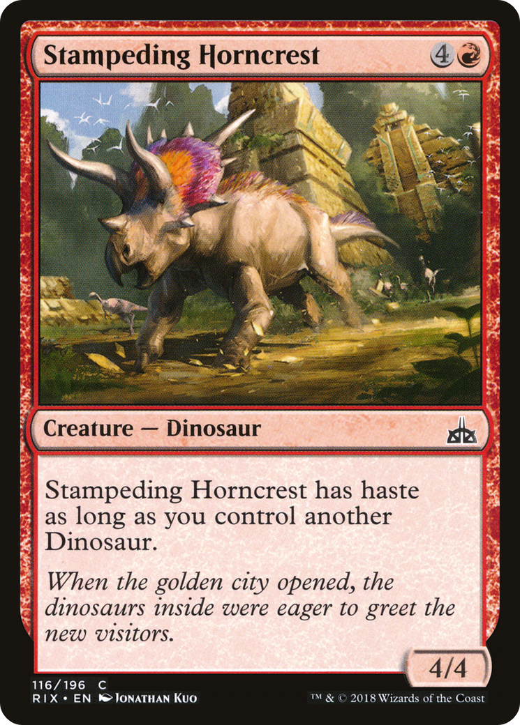 Stampeding Horncrest (RIX-116) - Rivals of Ixalan - Premium MTG Single from Wizards of the Coast - Just $0.25! Shop now at Game Crave Tournament Store
