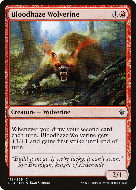 Bloodhaze Wolverine (ELD-113) - Throne of Eldraine - Premium MTG Single from Wizards of the Coast - Just $0.08! Shop now at Game Crave Tournament Store