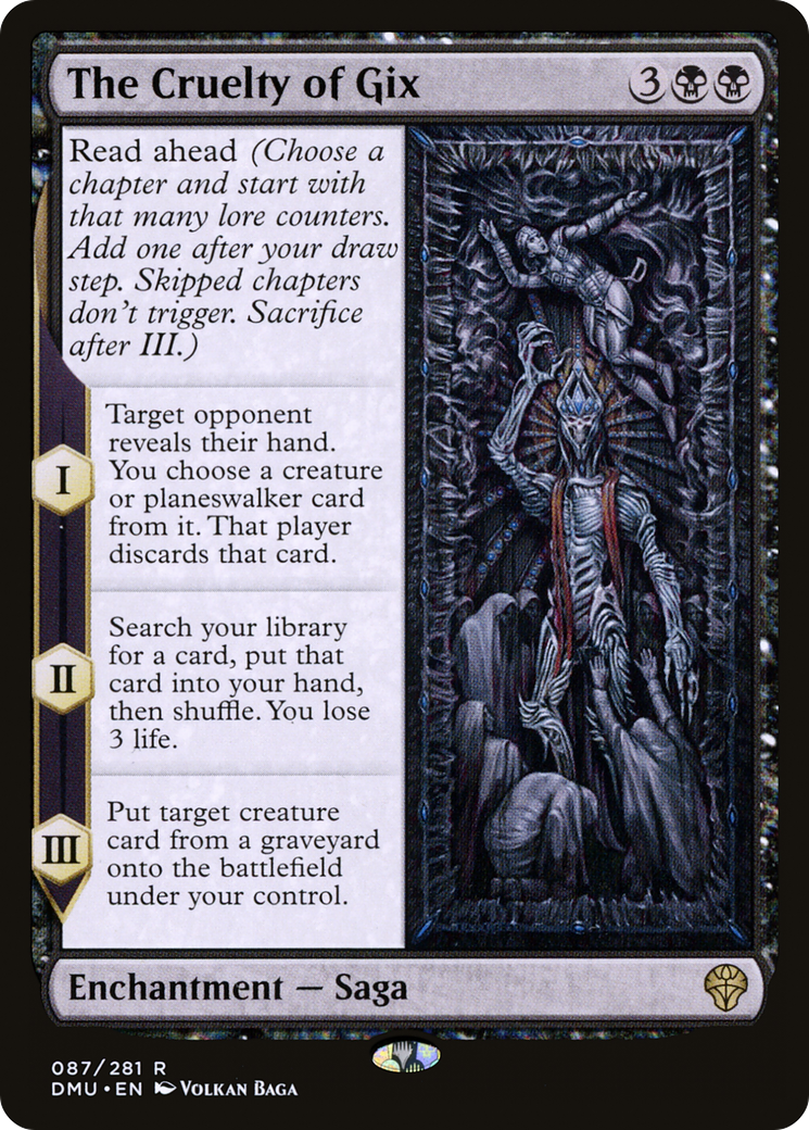 The Cruelty of Gix (DMU-087) - Dominaria United Foil - Premium MTG Single from Wizards of the Coast - Just $0.32! Shop now at Game Crave Tournament Store