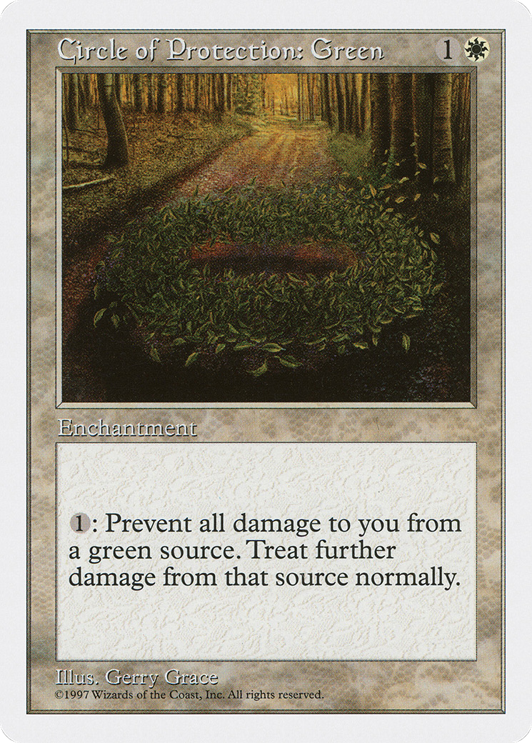 Circle of Protection: Green (5ED-019) - Fifth Edition - Premium MTG Single from Wizards of the Coast - Just $0.08! Shop now at Game Crave Tournament Store