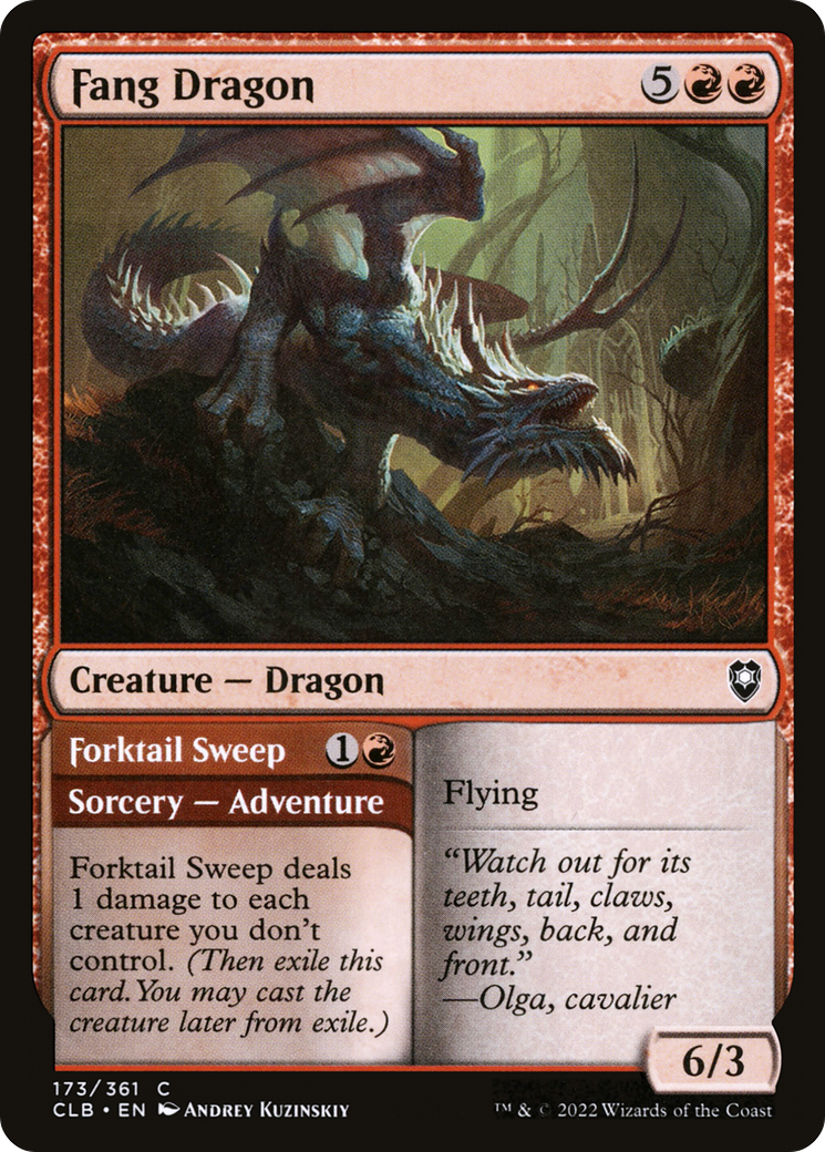 Fang Dragon // Forktail Sweep (CLB-173) - Commander Legends: Battle for Baldur's Gate - Premium MTG Single from Wizards of the Coast - Just $0.08! Shop now at Game Crave Tournament Store