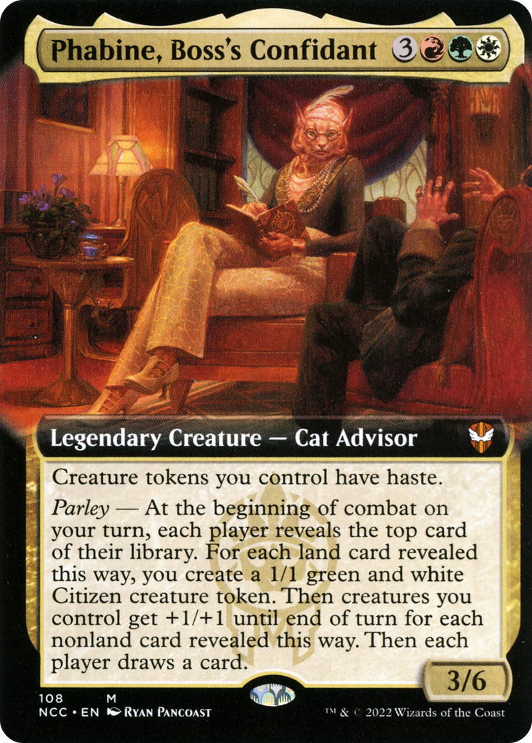 Phabine, Boss's Confidant (NCC-108) - New Capenna Commander: (Extended Art) Foil - Premium MTG Single from Wizards of the Coast - Just $0.17! Shop now at Game Crave Tournament Store