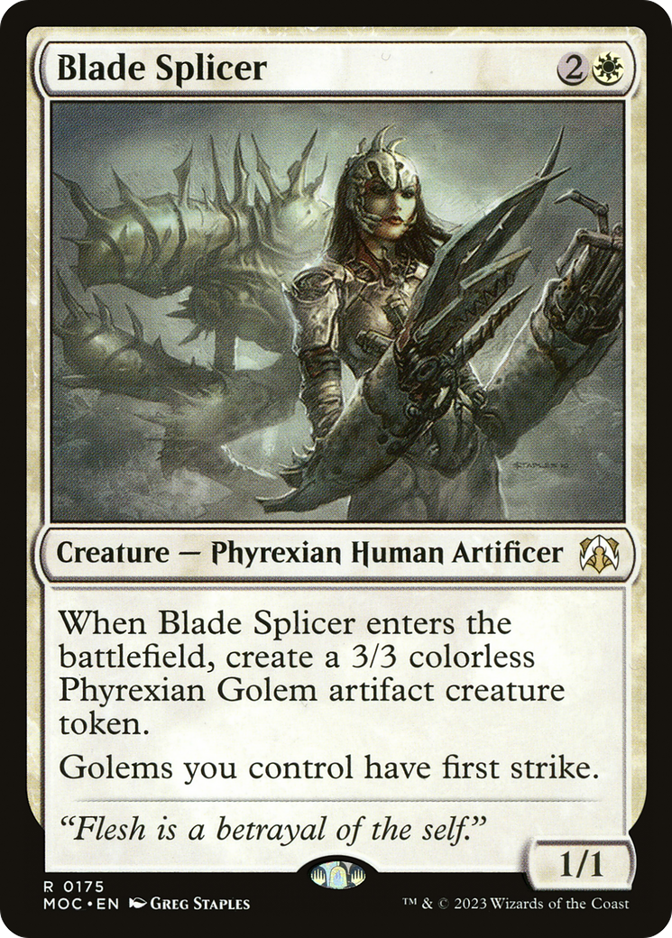 Blade Splicer (MOC-175) - March of the Machine Commander - Premium MTG Single from Wizards of the Coast - Just $0.08! Shop now at Game Crave Tournament Store