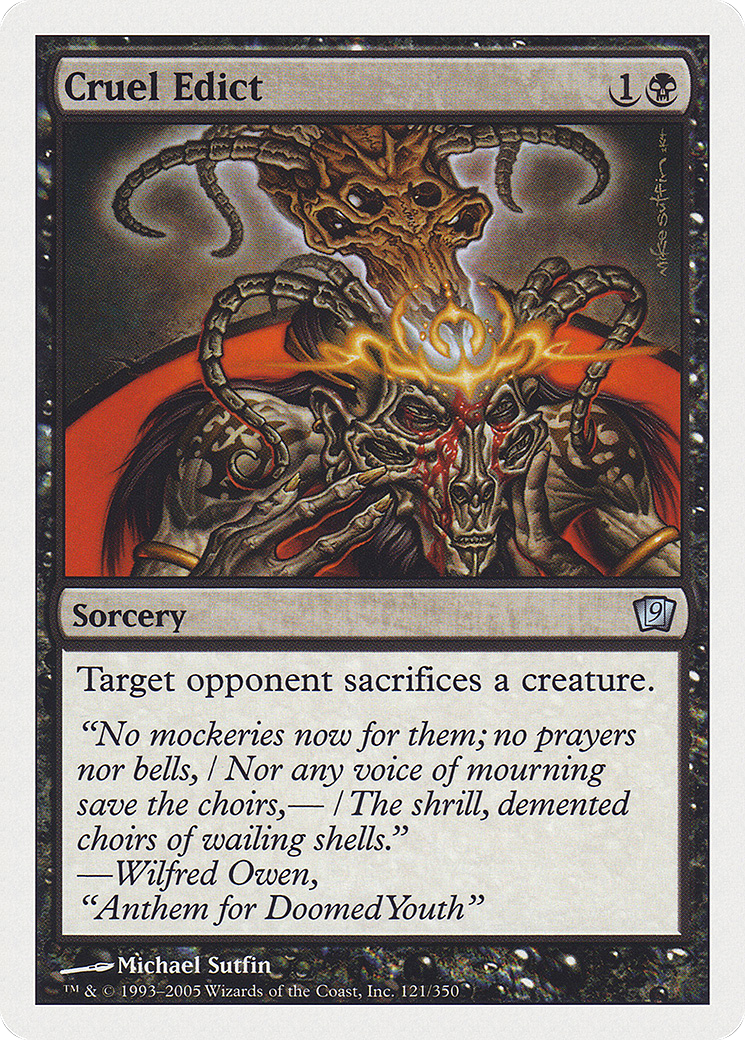 Cruel Edict (9ED-121) - Ninth Edition - Premium MTG Single from Wizards of the Coast - Just $0.08! Shop now at Game Crave Tournament Store