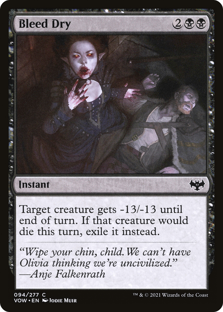 Bleed Dry (VOW-094) - Innistrad: Crimson Vow - Premium MTG Single from Wizards of the Coast - Just $0.25! Shop now at Game Crave Tournament Store