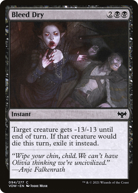 Bleed Dry (VOW-094) - Innistrad: Crimson Vow Foil - Premium MTG Single from Wizards of the Coast - Just $0.25! Shop now at Game Crave Tournament Store