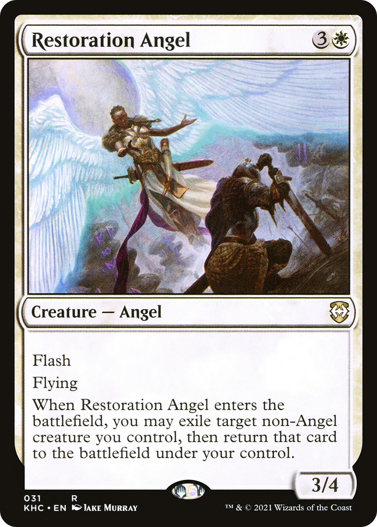 Restoration Angel (KHC-031) - Kaldheim Commander - Premium MTG Single from Wizards of the Coast - Just $0.08! Shop now at Game Crave Tournament Store