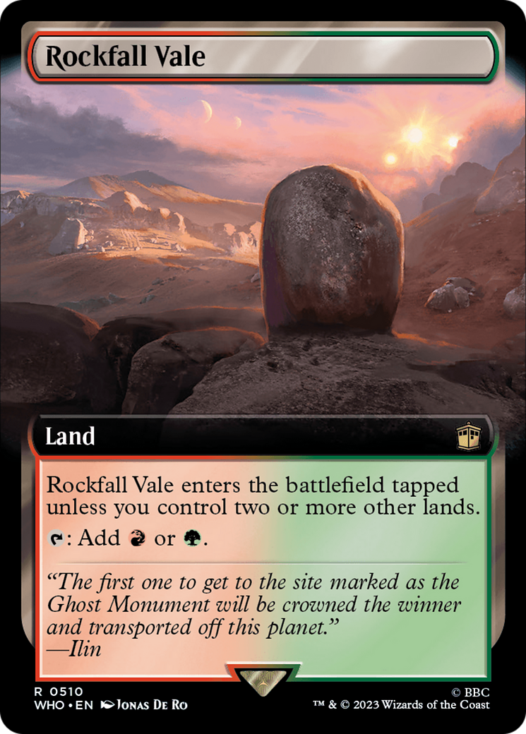 Rockfall Vale (WHO-510) - Doctor Who: (Extended Art) Foil - Premium MTG Single from Wizards of the Coast - Just $0.69! Shop now at Game Crave Tournament Store