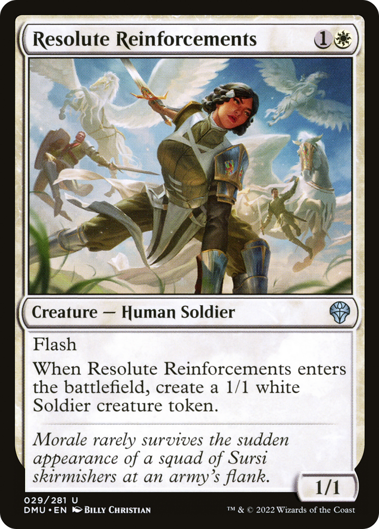 Resolute Reinforcements (DMU-029) - Dominaria United - Premium MTG Single from Wizards of the Coast - Just $0.08! Shop now at Game Crave Tournament Store