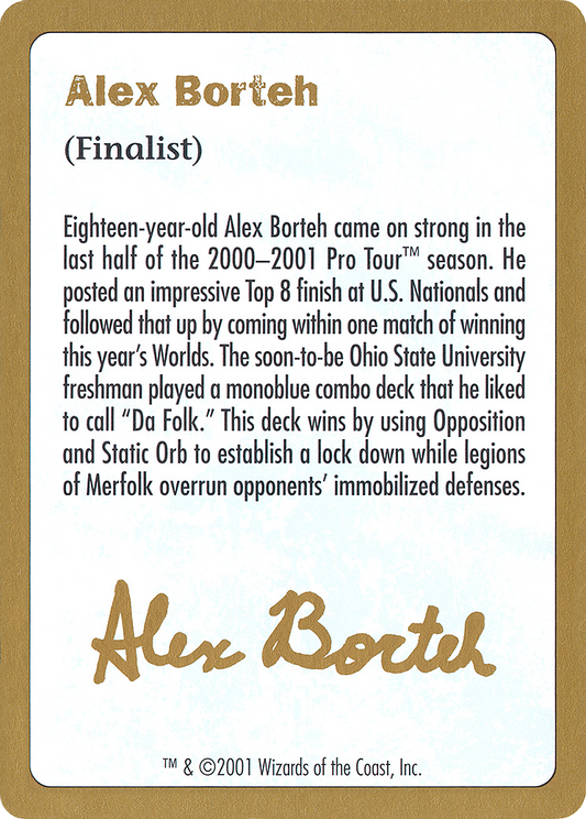 Alex Borteh Bio (WC01-AB0A) - World Championship Decks 2001 - Premium MTG Single from Wizards of the Coast - Just $0.18! Shop now at Game Crave Tournament Store