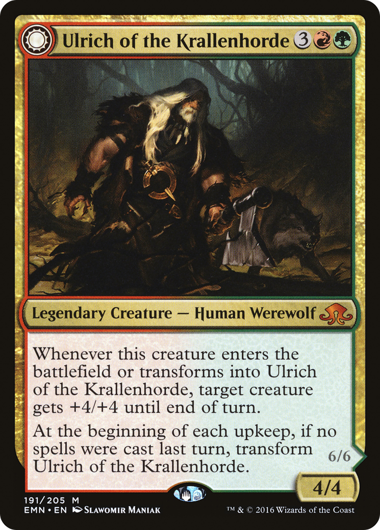 Ulrich of the Krallenhorde // Ulrich, Uncontested Alpha (EMN-191) - Eldritch Moon: (Double Faced Transform) - Premium MTG Single from Wizards of the Coast - Just $0.72! Shop now at Game Crave Tournament Store