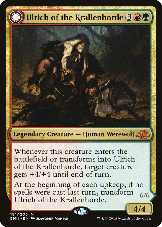 Ulrich of the Krallenhorde // Ulrich, Uncontested Alpha (EMN-191) - Eldritch Moon: (Double Faced Transform) - Premium MTG Single from Wizards of the Coast - Just $0.72! Shop now at Game Crave Tournament Store