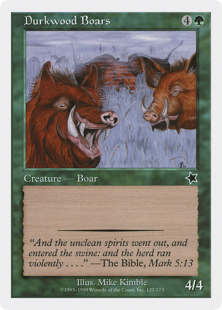 Durkwood Boars (S99-127) - Starter 1999 - Premium MTG Single from Wizards of the Coast - Just $0.25! Shop now at Game Crave Tournament Store