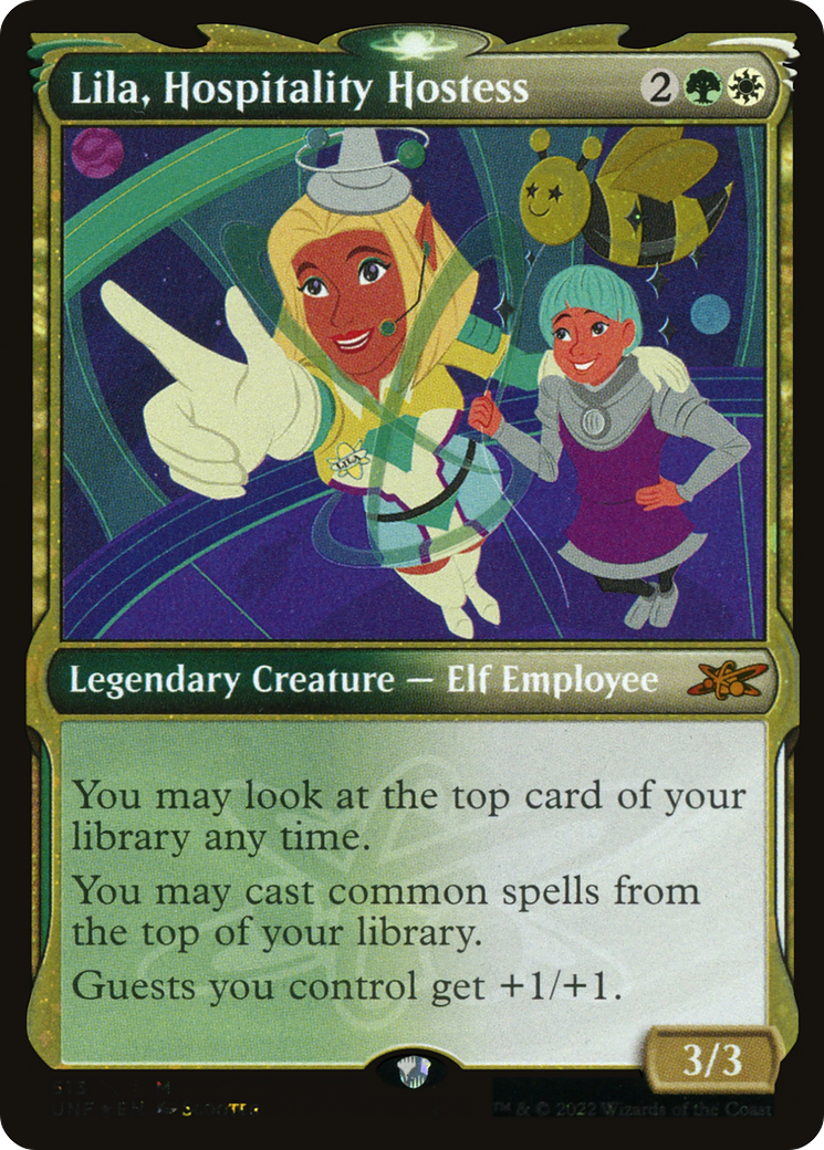 Lila, Hospitality Hostess (UNF-513) - Unfinity: (Showcase) Foil - Premium MTG Single from Wizards of the Coast - Just $0.32! Shop now at Game Crave Tournament Store