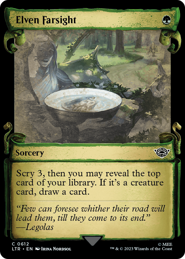 Elven Farsight (LTR-612) - The Lord of the Rings: Tales of Middle-earth: (Showcase) Foil - Premium MTG Single from Wizards of the Coast - Just $0.10! Shop now at Game Crave Tournament Store