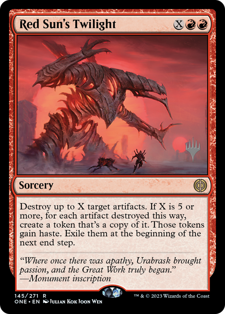 Red Sun's Twilight (PONE-145P) - Phyrexia: All Will Be One Promos - Premium MTG Single from Wizards of the Coast - Just $0.27! Shop now at Game Crave Tournament Store