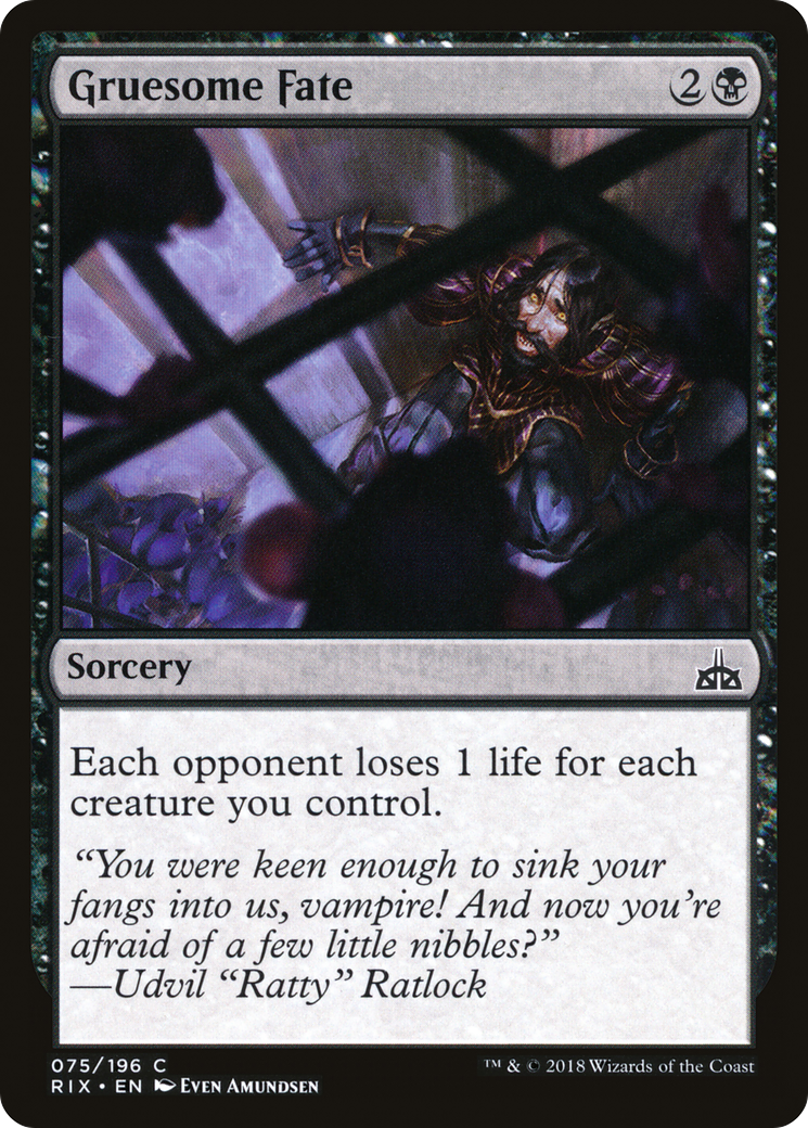 Gruesome Fate (RIX-075) - Rivals of Ixalan - Premium MTG Single from Wizards of the Coast - Just $0.08! Shop now at Game Crave Tournament Store