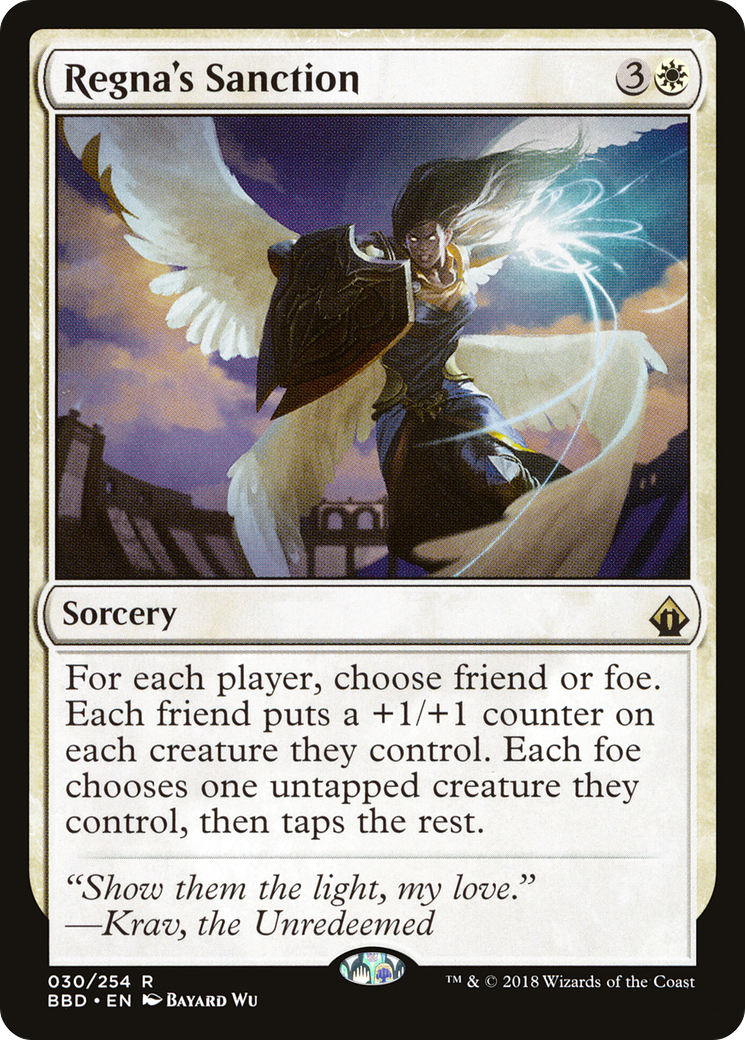 Regna's Sanction (BBD-030) - Battlebond Foil - Premium MTG Single from Wizards of the Coast - Just $0.53! Shop now at Game Crave Tournament Store