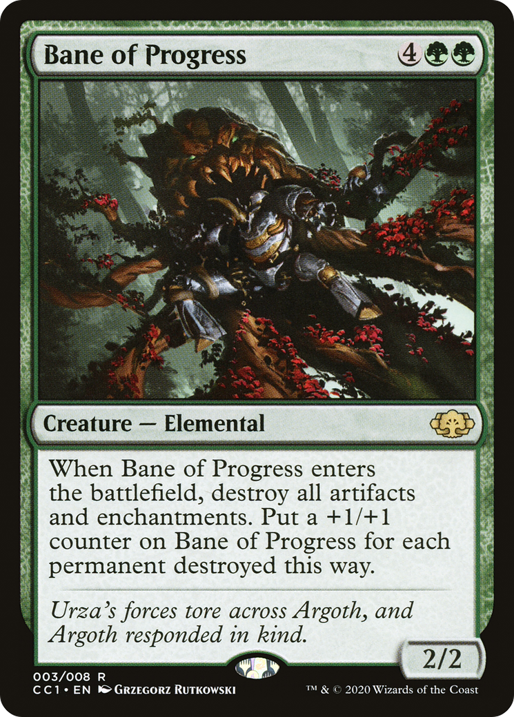 Bane of Progress (CC1-003) - Commander Collection: Green Foil - Premium MTG Single from Wizards of the Coast - Just $3.90! Shop now at Game Crave Tournament Store