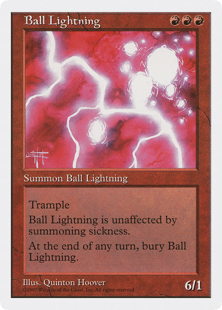 Ball Lightning (5ED-210) - Fifth Edition - Premium MTG Single from Wizards of the Coast - Just $2.95! Shop now at Game Crave Tournament Store