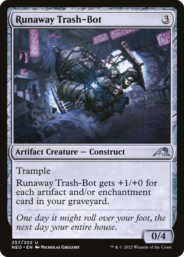 Runaway Trash-Bot (NEO-257) - Kamigawa: Neon Dynasty - Premium MTG Single from Wizards of the Coast - Just $0.08! Shop now at Game Crave Tournament Store